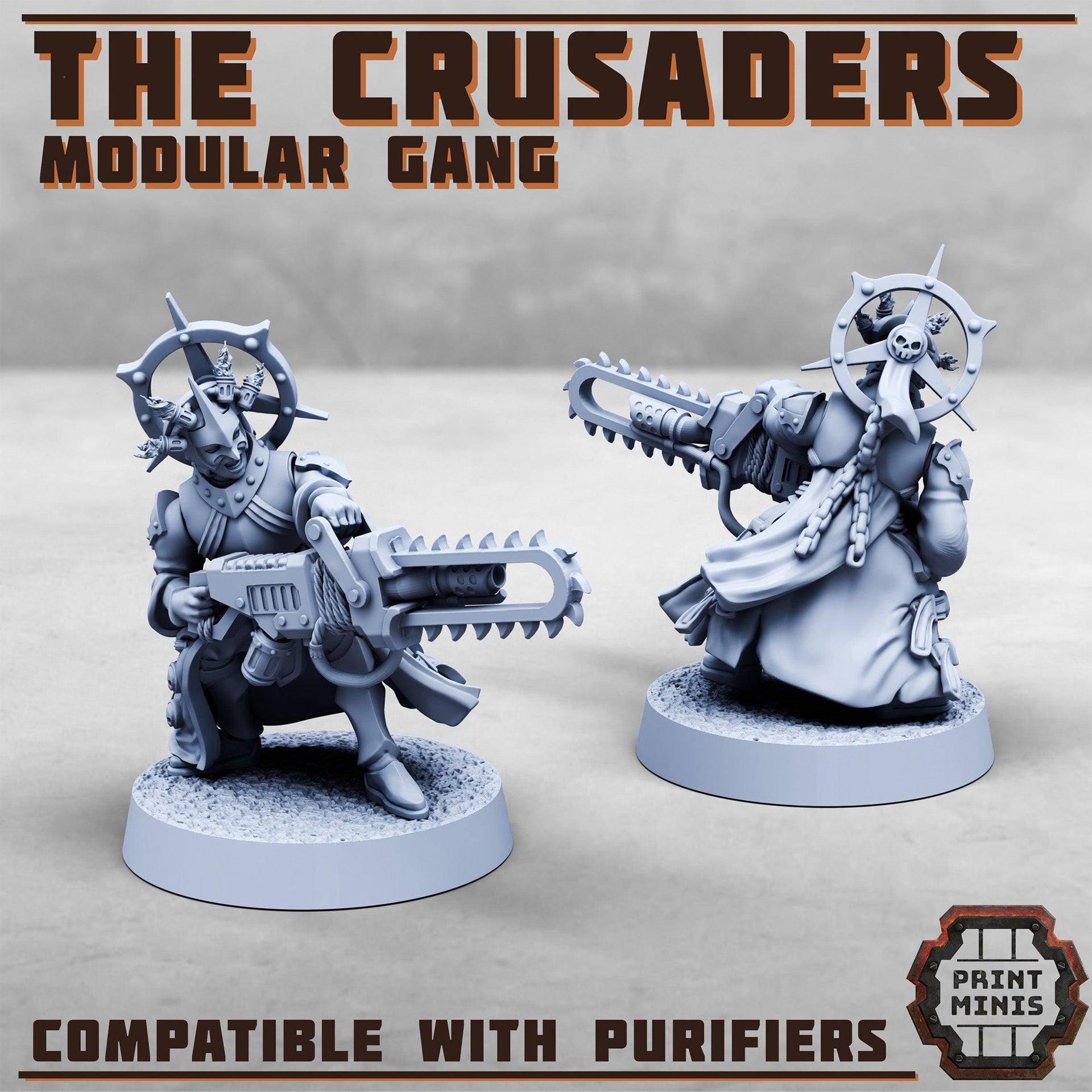 The Crusaders, Modular Gang - Print Minis | 28mm and 32mm | Wargaming | DnD | Tabletop Roleplaying