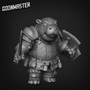 Tiny Hippo Knight - Goonmaster | 28mm and 32mm | Wargaming | DnD | Tabletop Roleplaying