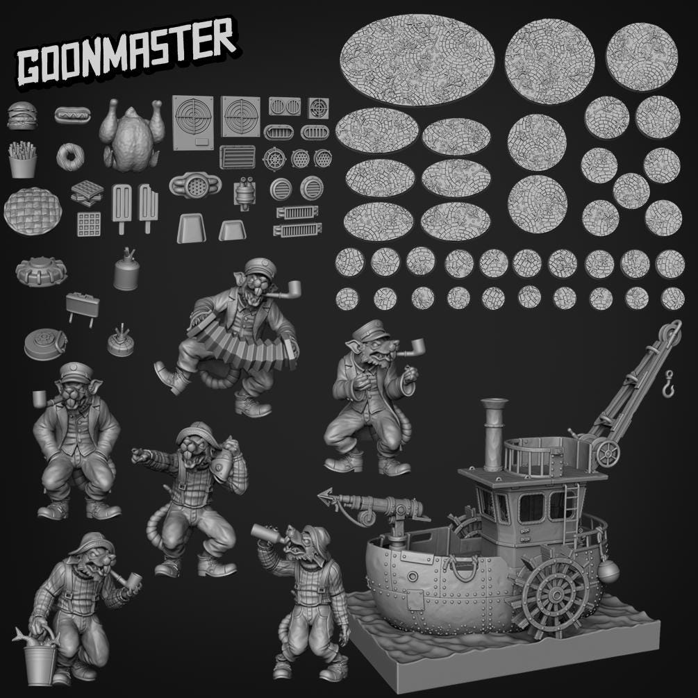 Sailor Rats - Goonmaster | Rat Fishermen | 28mm and 32mm | Wargaming | DnD | Tabletop Roleplaying