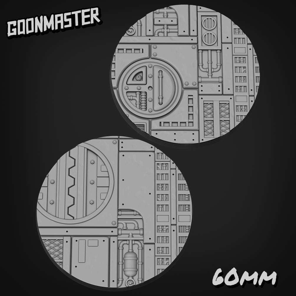 Industrial SciFi Floor Bases - Goonmaster | 28mm and 32mm | Wargaming | DnD | Tabletop Roleplaying
