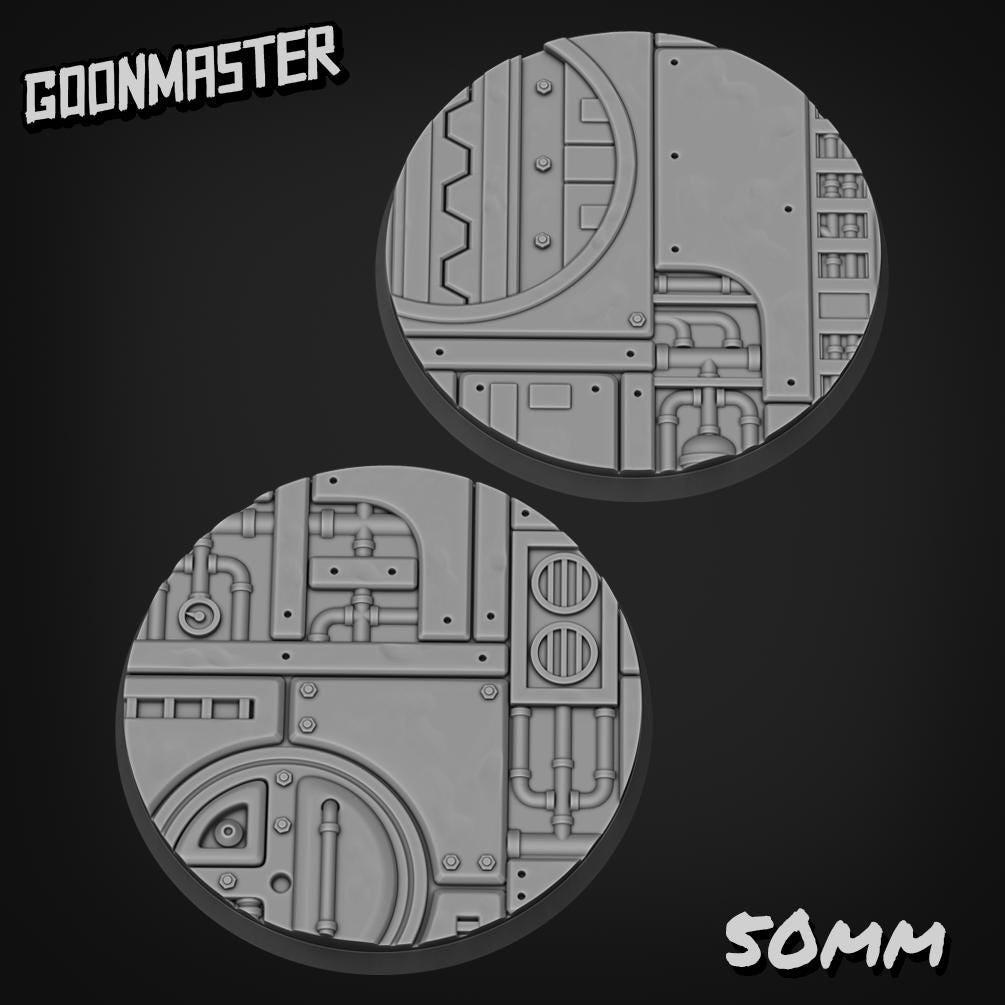 Industrial SciFi Floor Bases - Goonmaster | 28mm and 32mm | Wargaming | DnD | Tabletop Roleplaying
