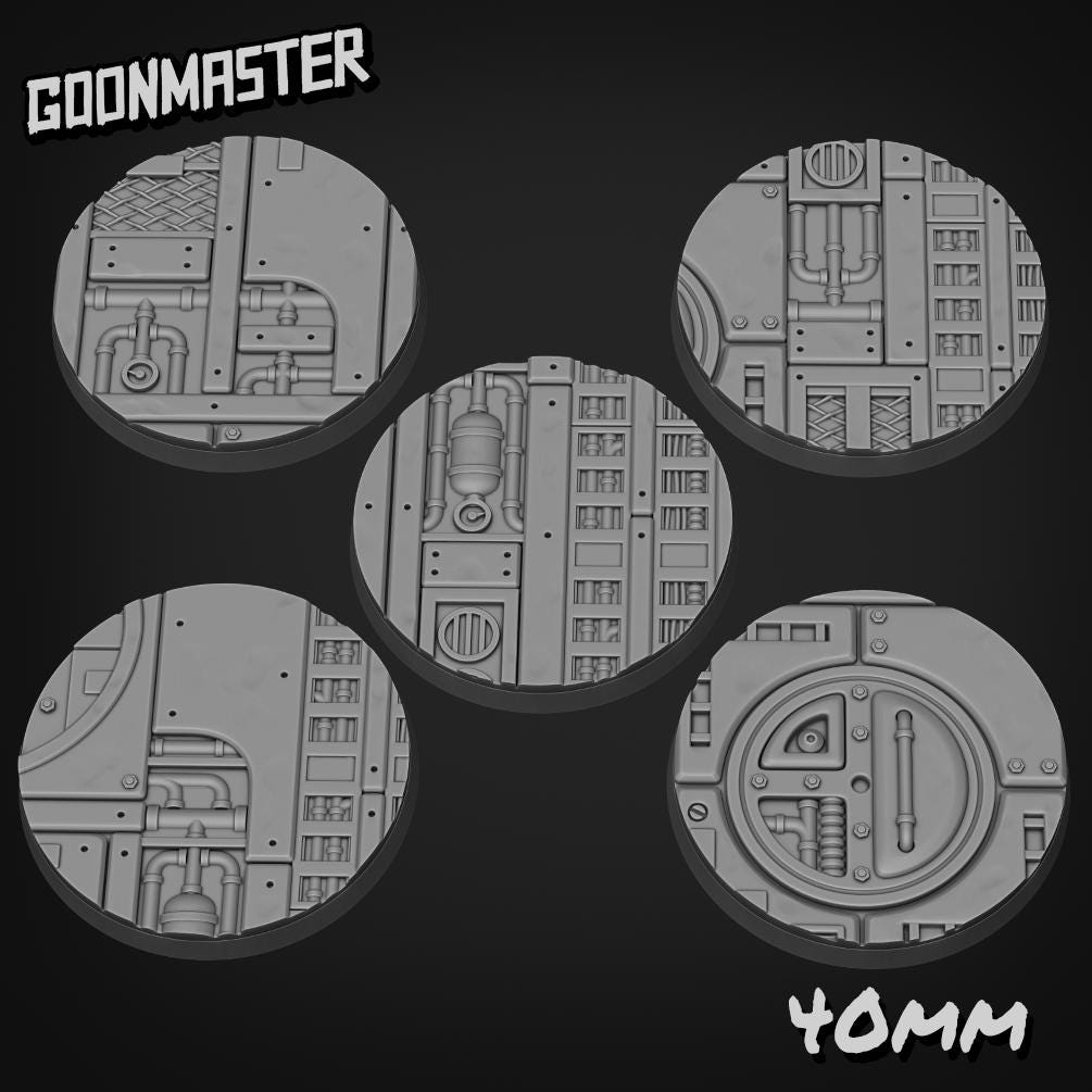 Industrial SciFi Floor Bases - Goonmaster | 28mm and 32mm | Wargaming | DnD | Tabletop Roleplaying