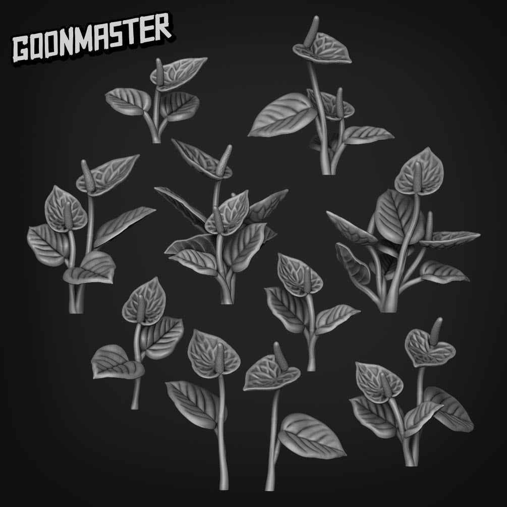 Anthurium Andraeanum - Goonmaster Basing Bits | Scale Model Flamingo Flower | 28mm and 32mm | Wargaming | DnD | Tabletop Roleplaying