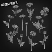 Papaver Rhoeas - Goonmaster Basing Bits | Scale Model Poppies | 28mm and 32mm | Wargaming | DnD | Tabletop Roleplaying