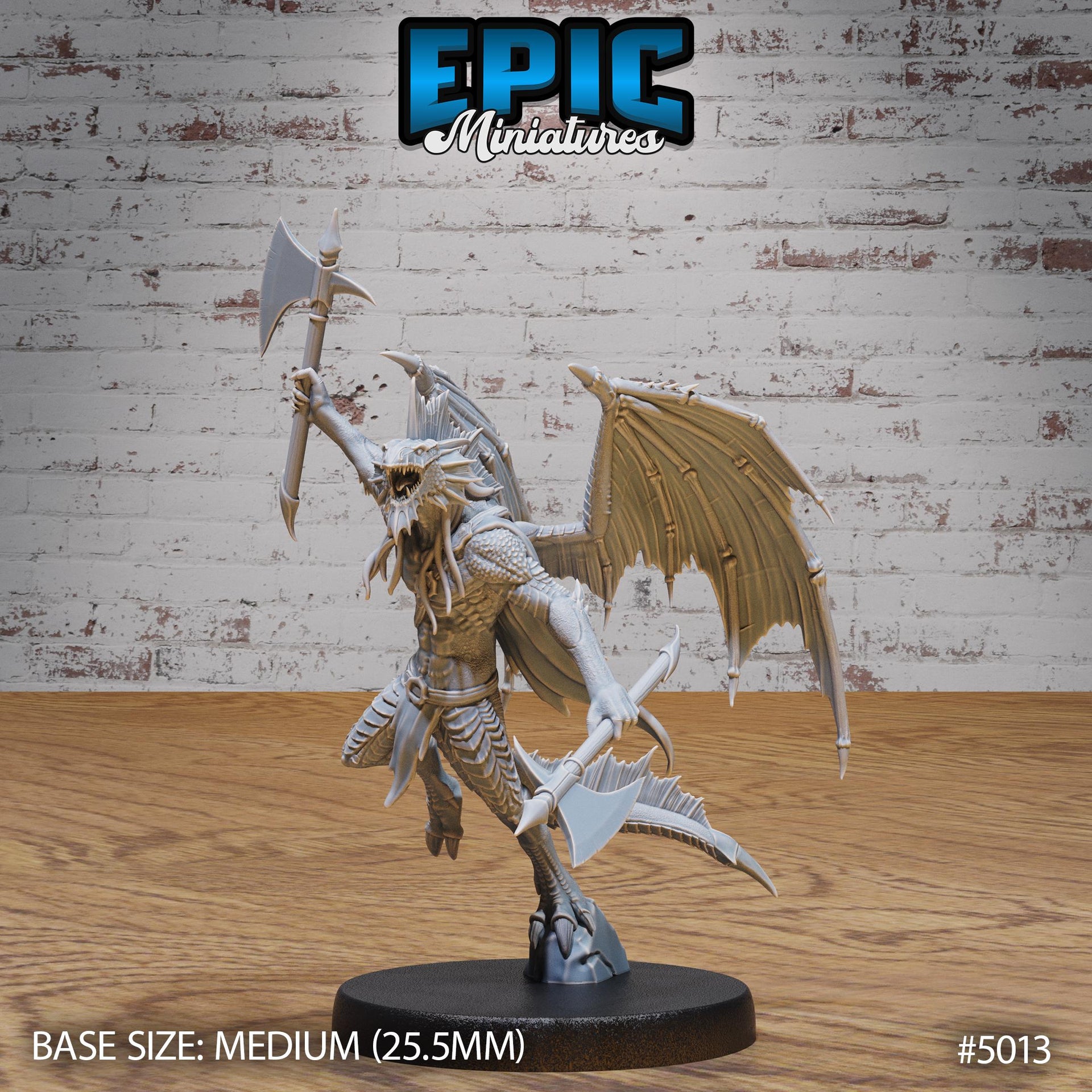 Draconic Demon Silver - Epic Miniatures | 28mm and 32mm | Wargaming | DnD | Tabletop Roleplaying