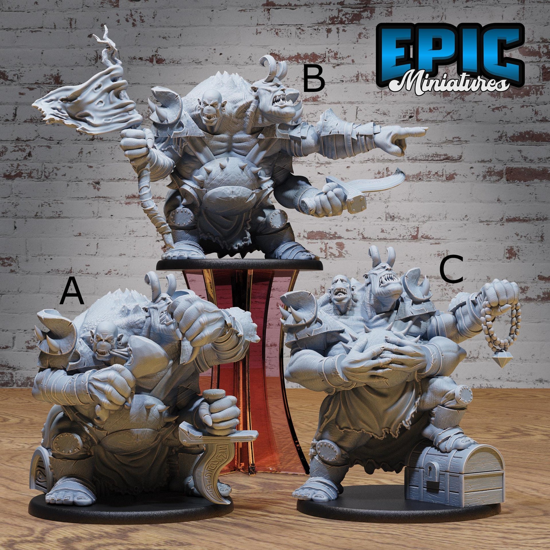 Ettin Mutant General - Epic Miniatures | 28mm and 32mm | Wargaming | DnD | Tabletop Roleplaying