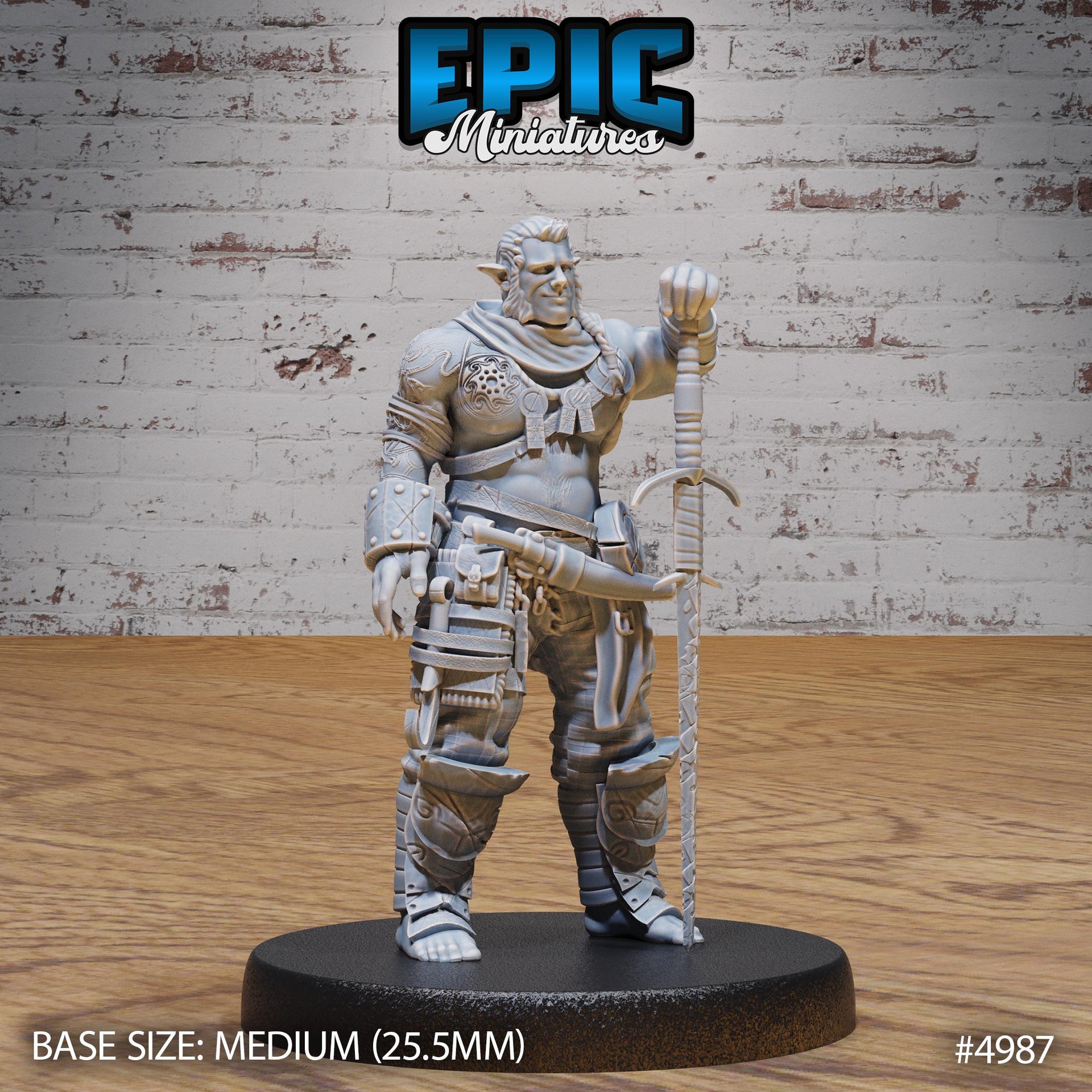 Half Orc Adventurer - Epic Miniatures | 28mm and 32mm | Wargaming | DnD | Tabletop Roleplaying