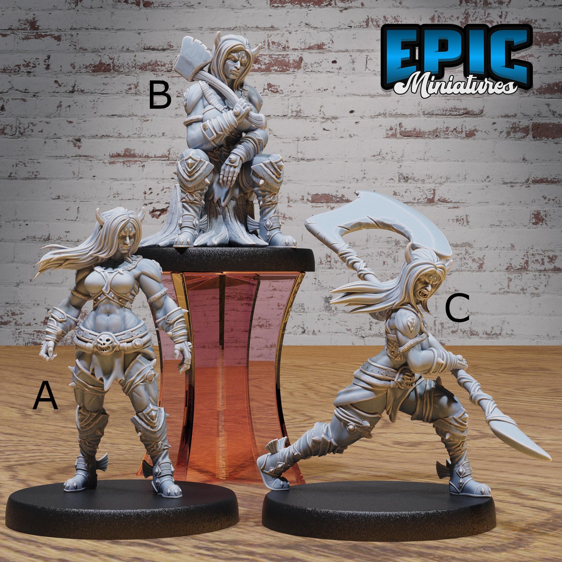 Orc Tiefling Female - Epic Miniatures | 28mm and 32mm | Wargaming | DnD | Tabletop Roleplaying