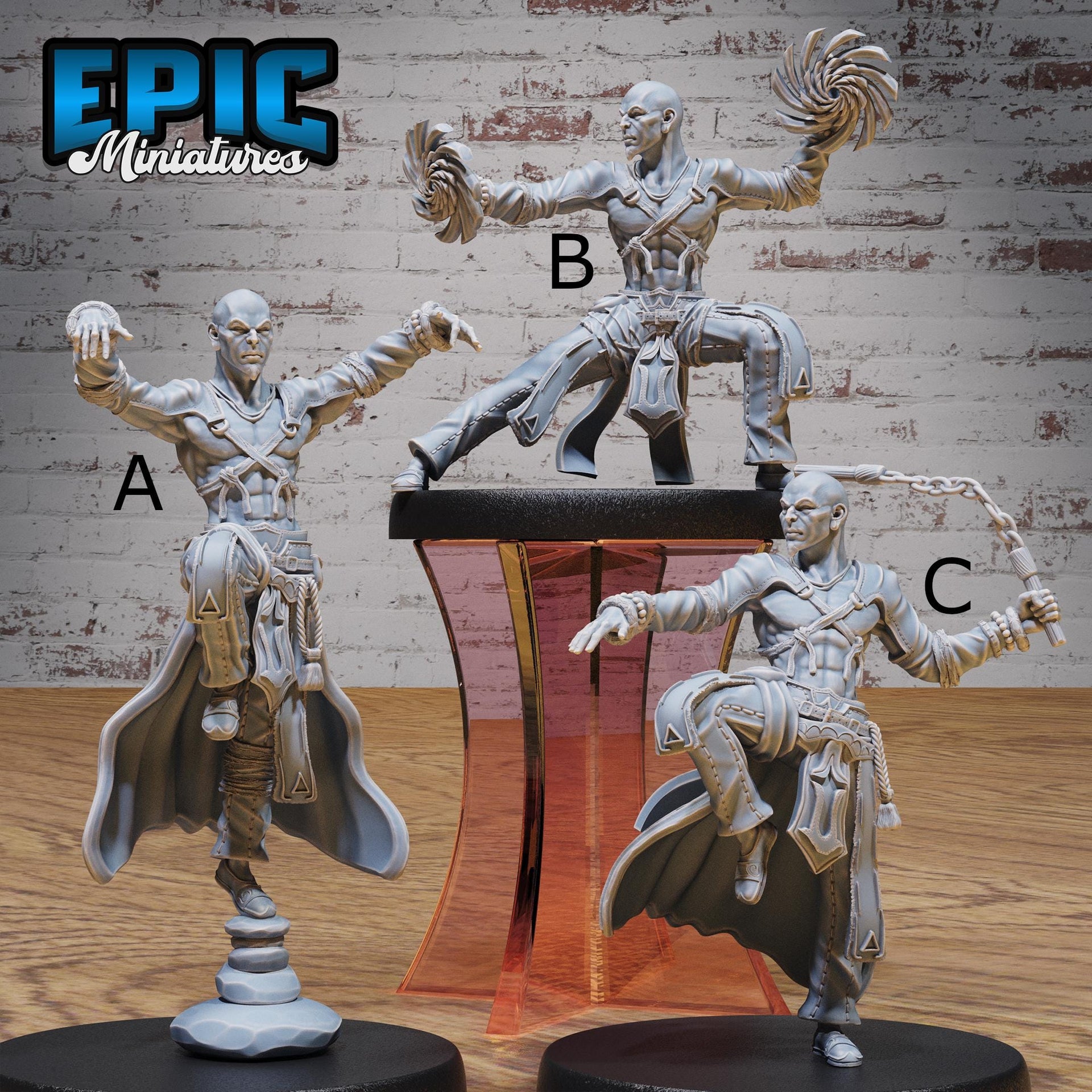 Monk Adventurer Male - Epic Miniatures | 28mm and 32mm | Wargaming | DnD | Tabletop Roleplaying