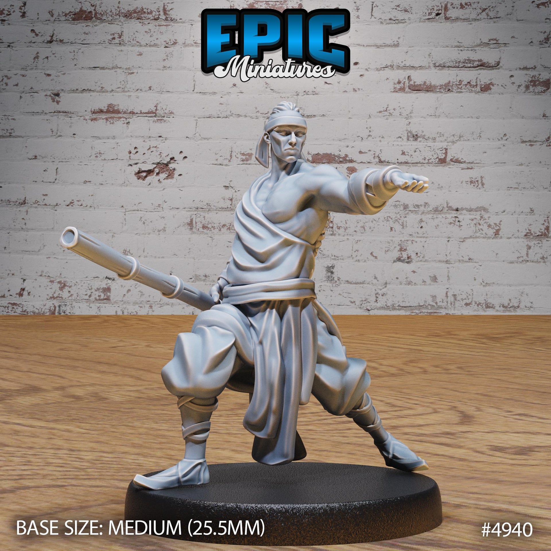 Martial Arts Monk - Epic Miniatures | 28mm and 32mm | Wargaming | DnD | Tabletop Roleplaying