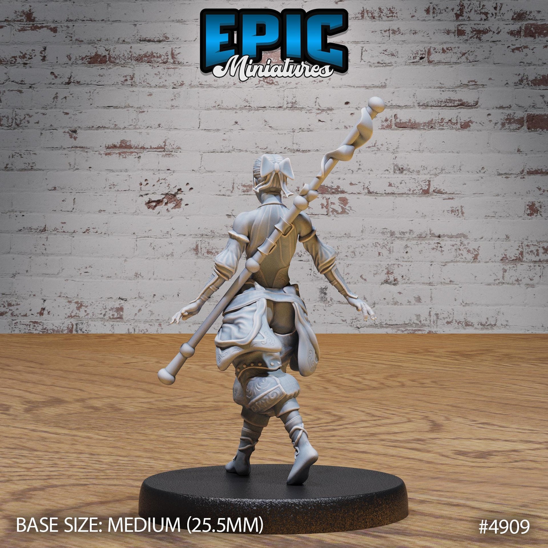 Monk Adventurer Female - Epic Miniature | 28mm and 32mm | Wargaming | DnD | Tabletop Roleplaying