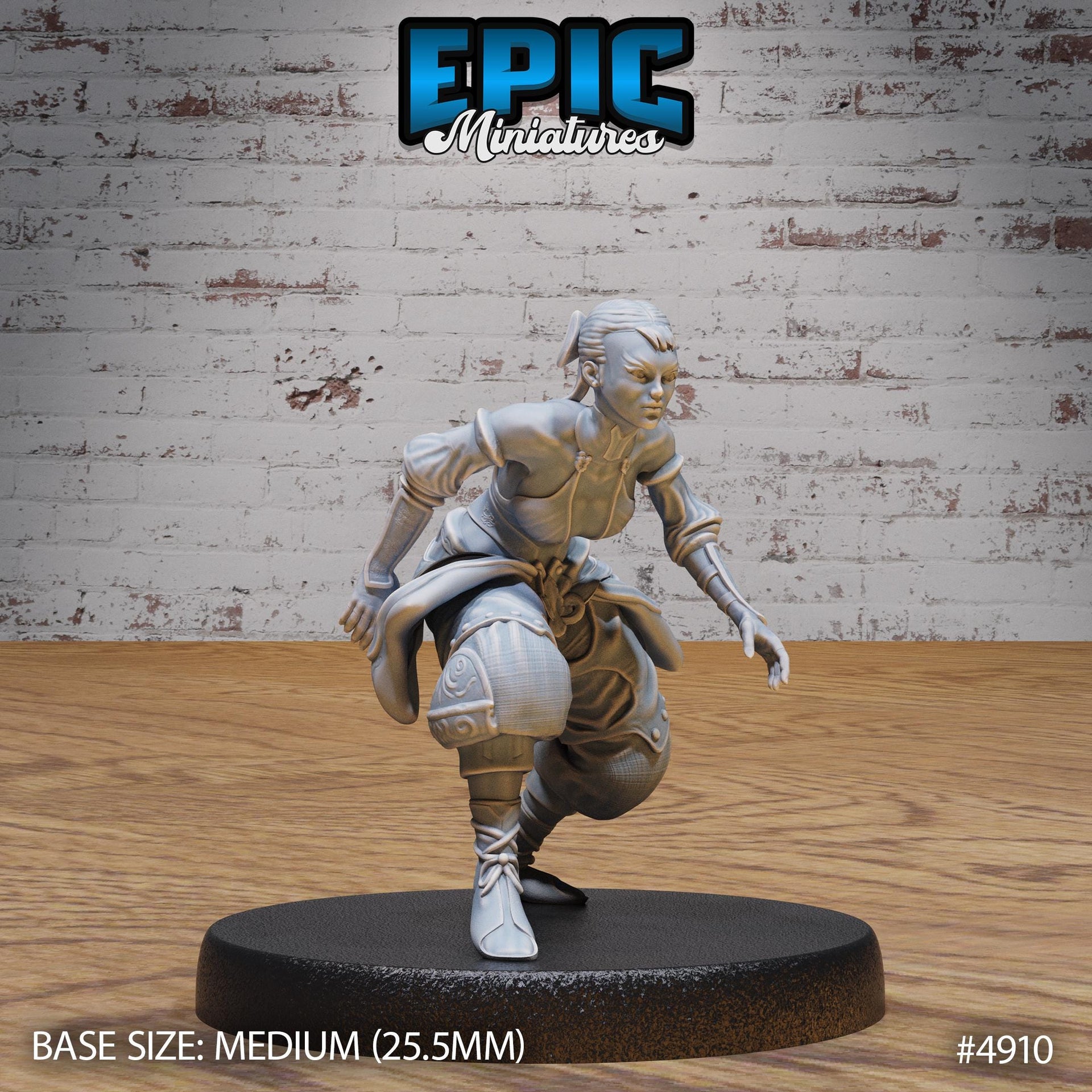 Monk Adventurer Female - Epic Miniature | 28mm and 32mm | Wargaming | DnD | Tabletop Roleplaying