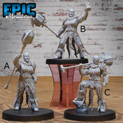 Bald Dwarf Female - Epic Miniatures | 28mm and 32mm | Wargaming | DnD | Tabletop Roleplaying