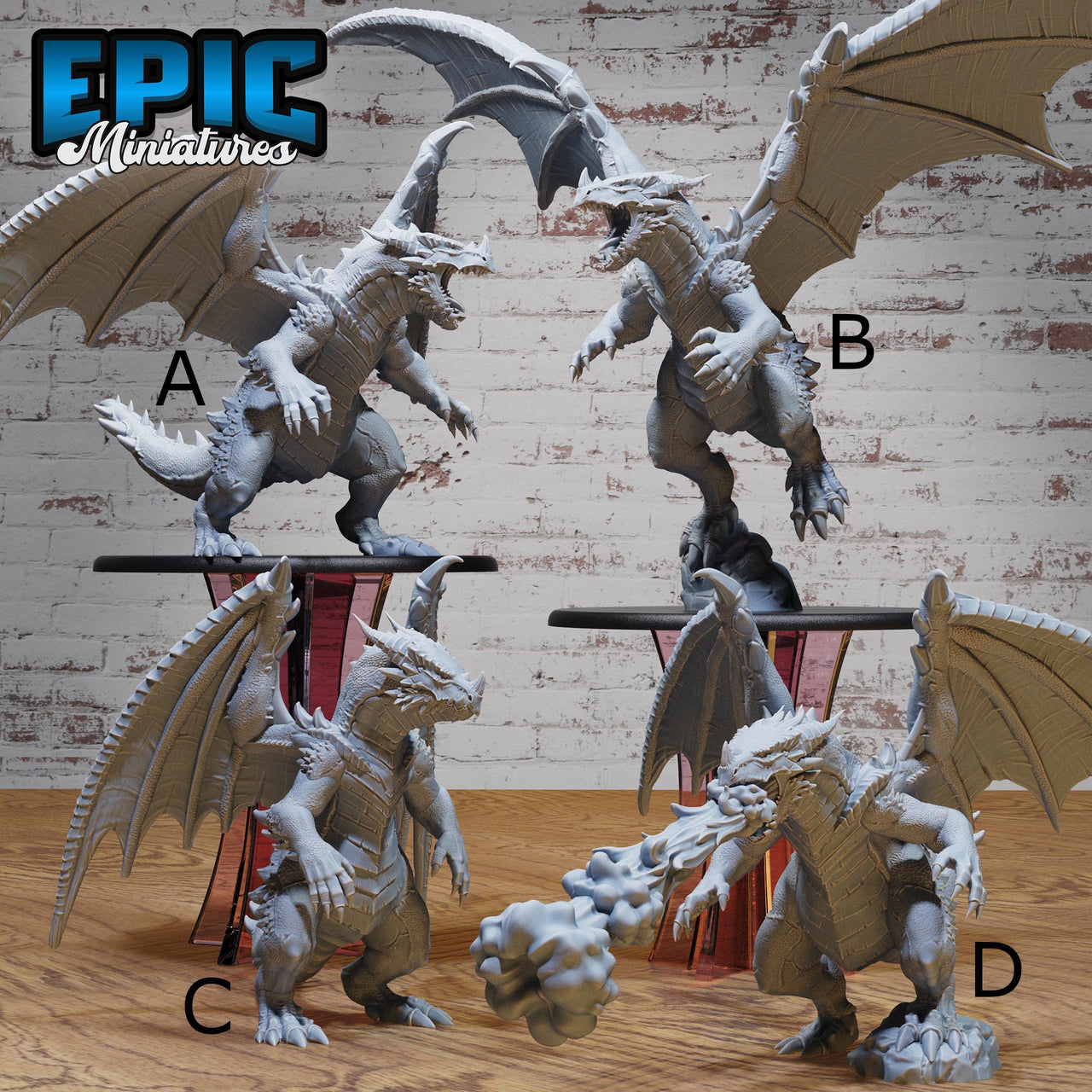 Bipedal Dragon - Epic Miniatures | 28mm and 32mm | Wargaming | DnD | Tabletop Roleplaying