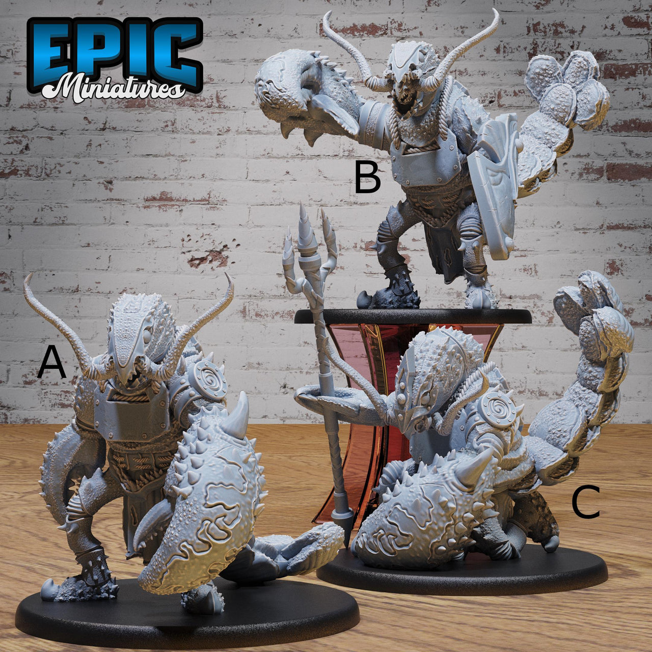 Lobster Folk Warrior - Epic Miniatures | 28mm and 32mm | Wargaming | DnD | Tabletop Roleplaying