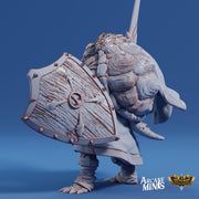 Kestudo Fighter, Turtlefolk knight - Sordane Publishing | 28mm and 32mm | Wargaming | DnD | Tabletop Roleplaying
