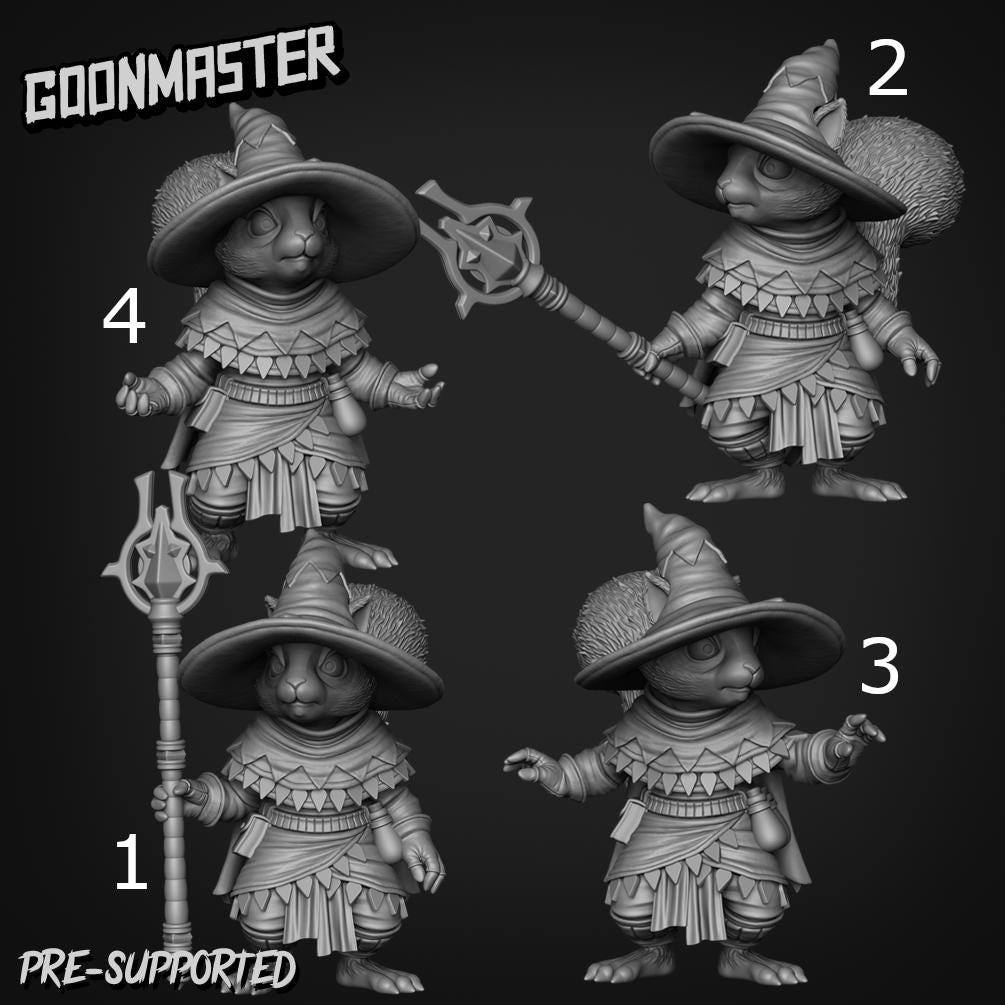 Squirrel Wizard - Goonmaster | 28mm and 32mm | Wargaming | DnD | Tabletop Roleplaying