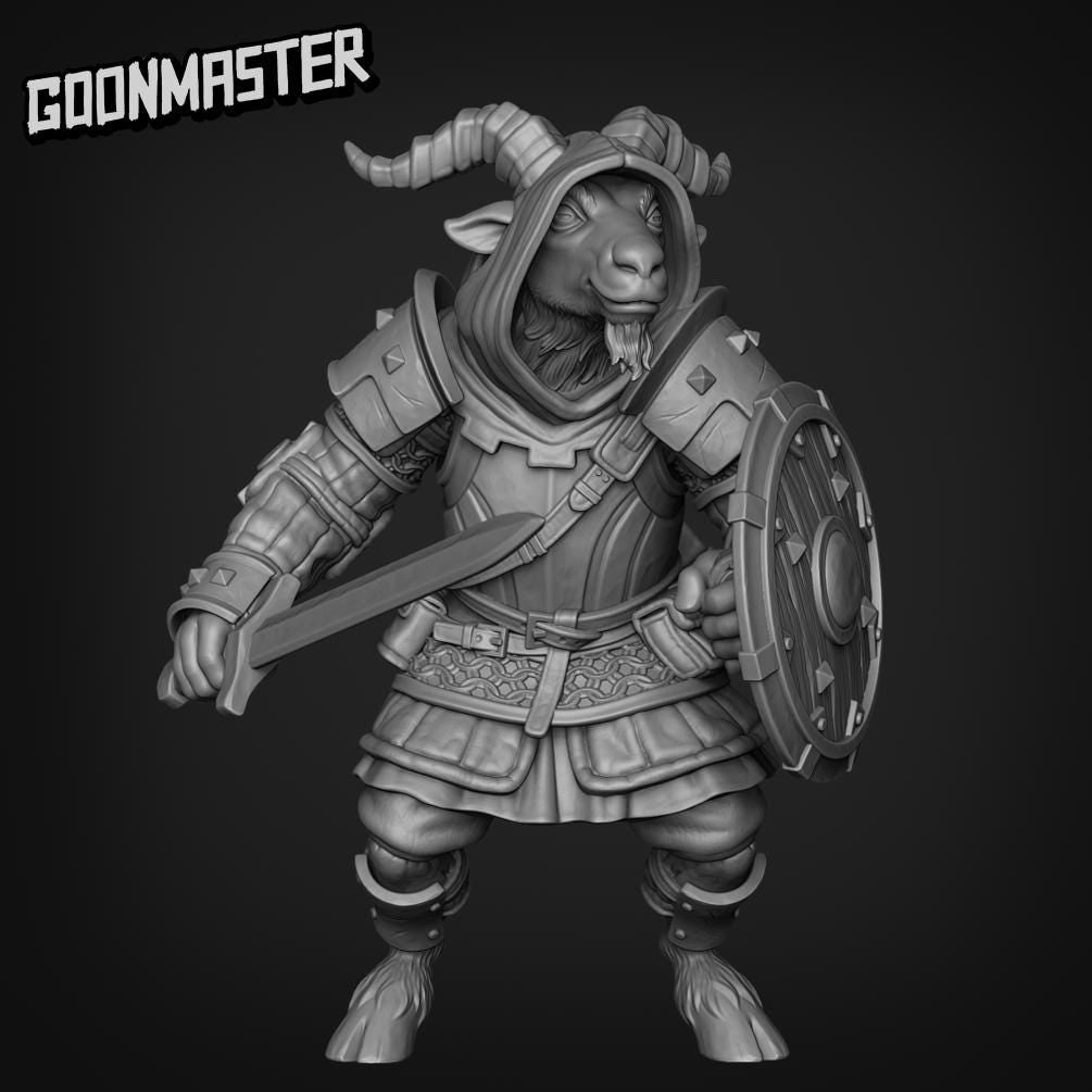 Black Goat Marauder Sword and Shield - Goonmaster | 28mm and 32mm | Wargaming | DnD | Tabletop Roleplaying