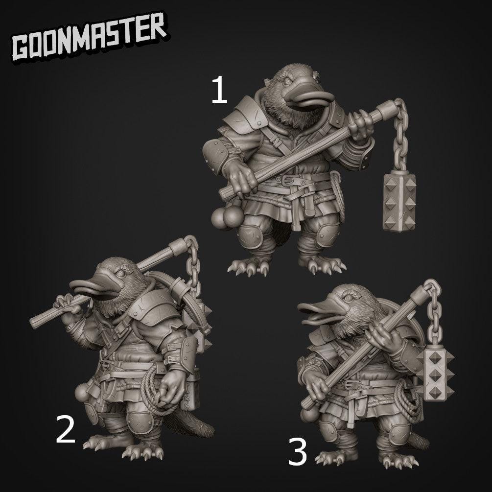 Platypus 2 Hand Flail Mercenary - Goonmaster | 28mm and 32mm | Wargaming | DnD | Tabletop Roleplaying