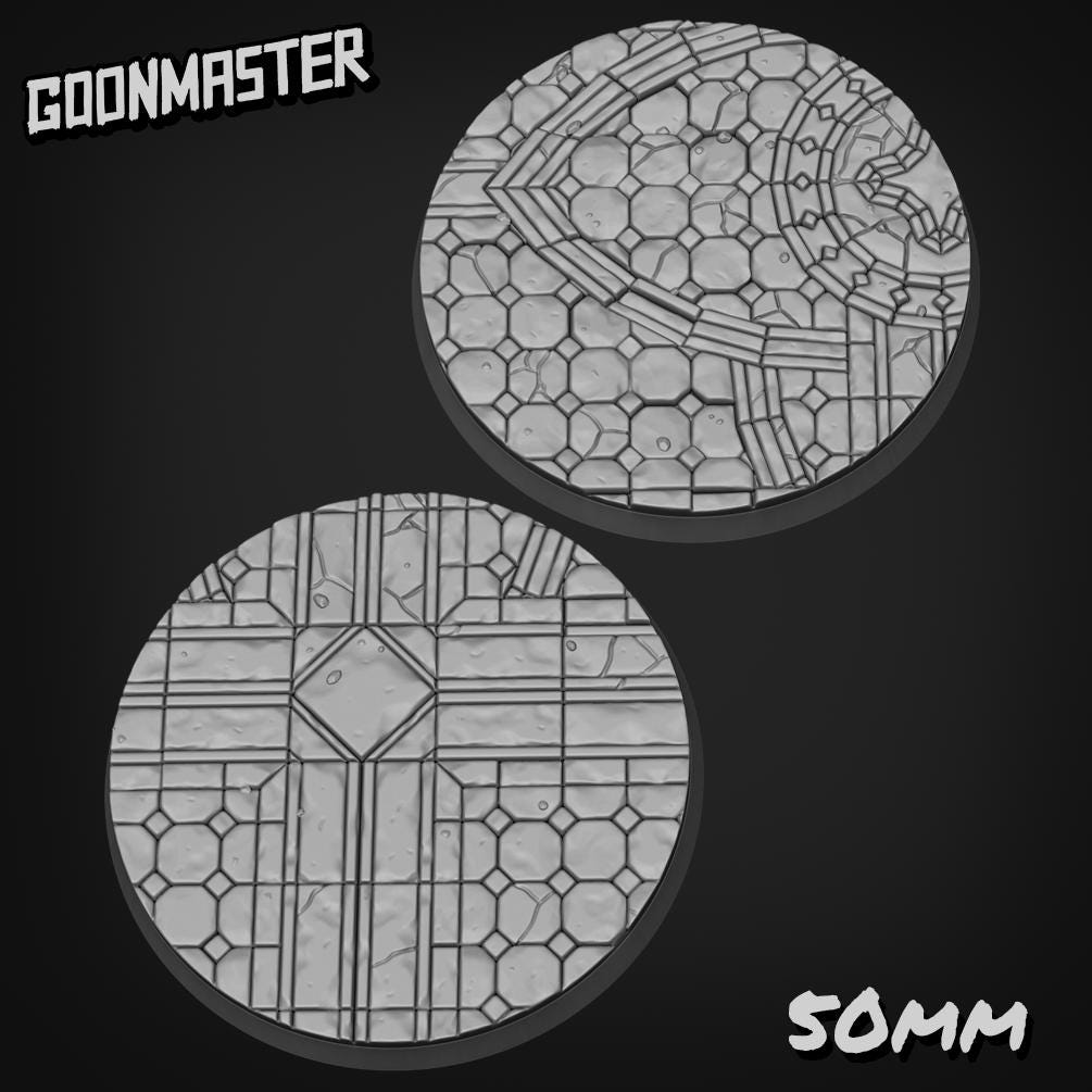 Gothic Tile Bases - Goonmaster | 28mm and 32mm | Wargaming | DnD | Tabletop Roleplaying