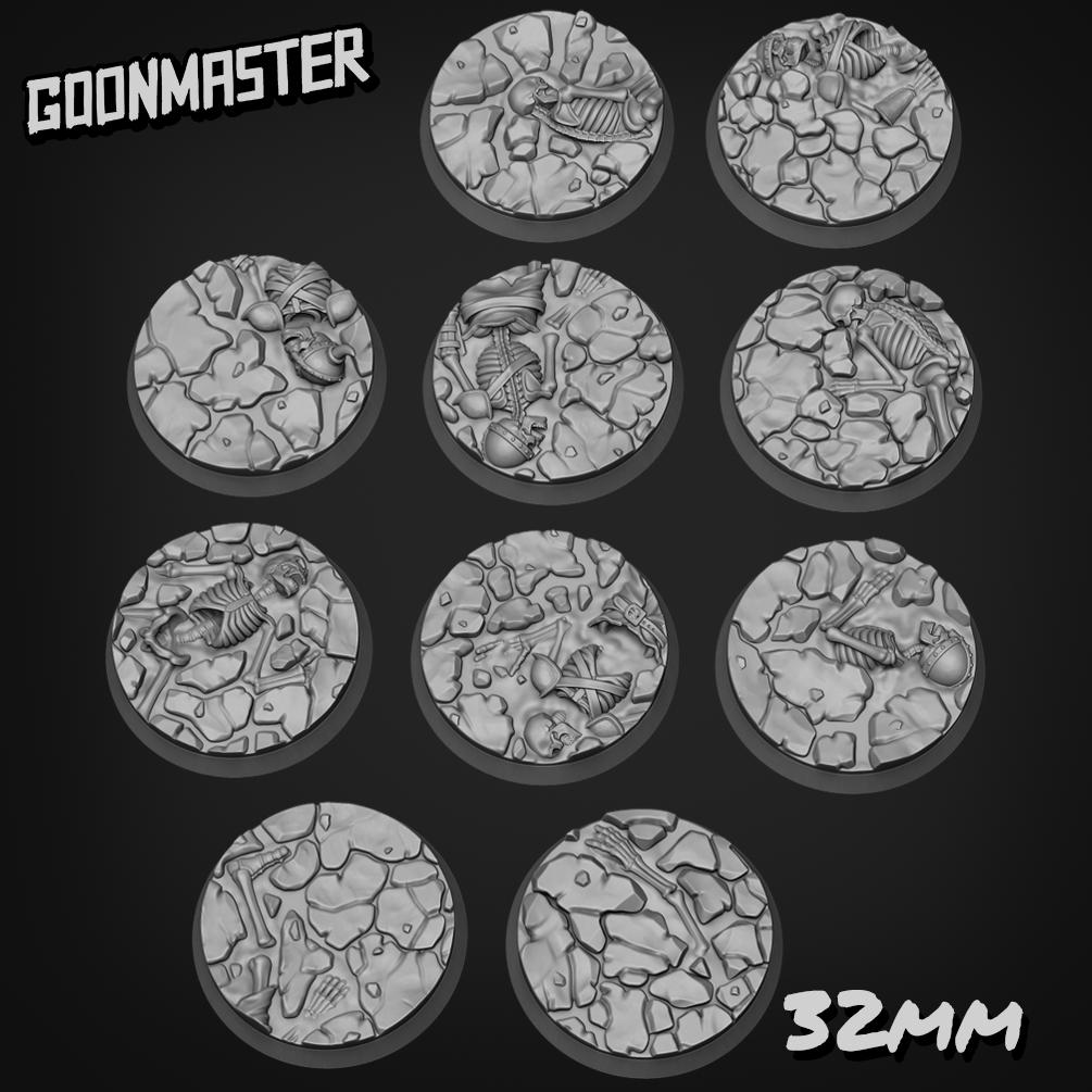 Dried Mud and Bone Bases - Goonmaster | 28mm and 32mm | Wargaming | DnD | Tabletop Roleplaying