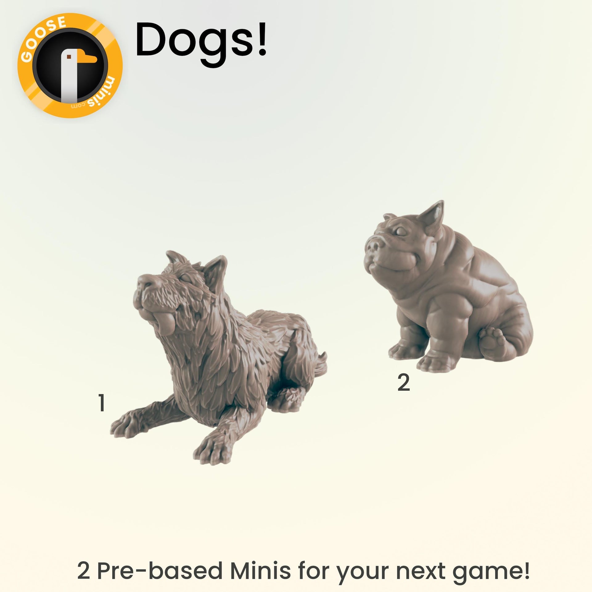 Dogs - Ec3d | Villagers | Everyday Folk | 28mm and 32mm | Wargaming | DnD | Tabletop Roleplaying