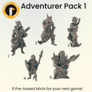Adventurer Pack 1 - Ec3d | 28mm and 32mm | Wargaming | DnD | Tabletop Roleplaying