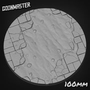 Cracked Stone Floor Bases - Goonmaster | 25mm, 32mm, 40mm, 60, 75mm, and more for roleplaying and wargaming! Ready for Magnetizing!