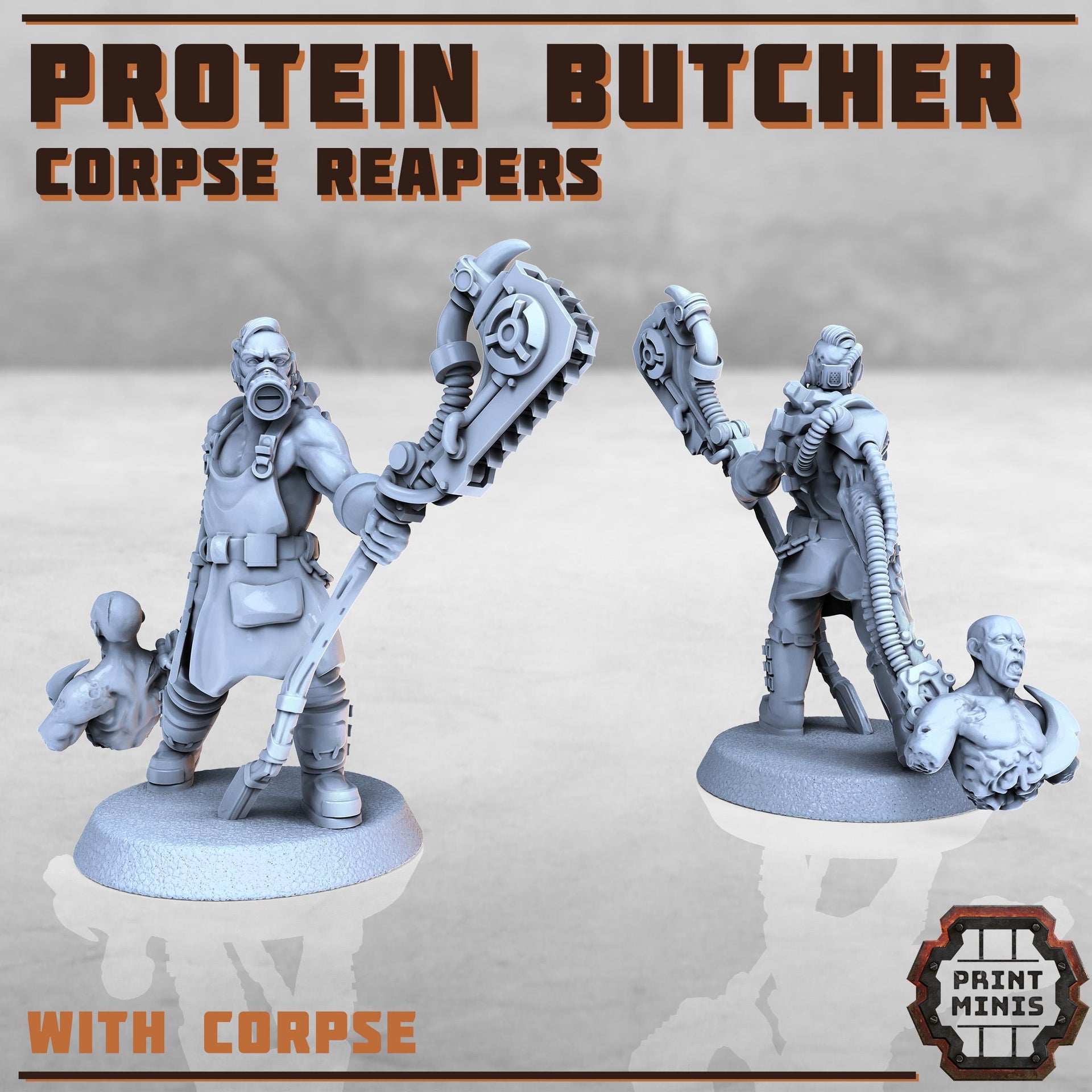 Protein Butcher - Print Minis | Sci Fi | 28mm Heroic | Mercenary | Gang Leader | Bandit | Raider