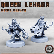 Queen Lehana, Necro Outlaw - Print Minis | Sci Fi | Mercenary | Assassin | 28mm Heroic | Mercenary | Gang Leader