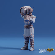 Half Orc Tavern Owner - Arcane Minis | 32mm | Barkeep | Bartender | Keg