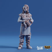 Half Orc Tavern Owner - Arcane Minis | 32mm | Barkeep | Bartender | Keg