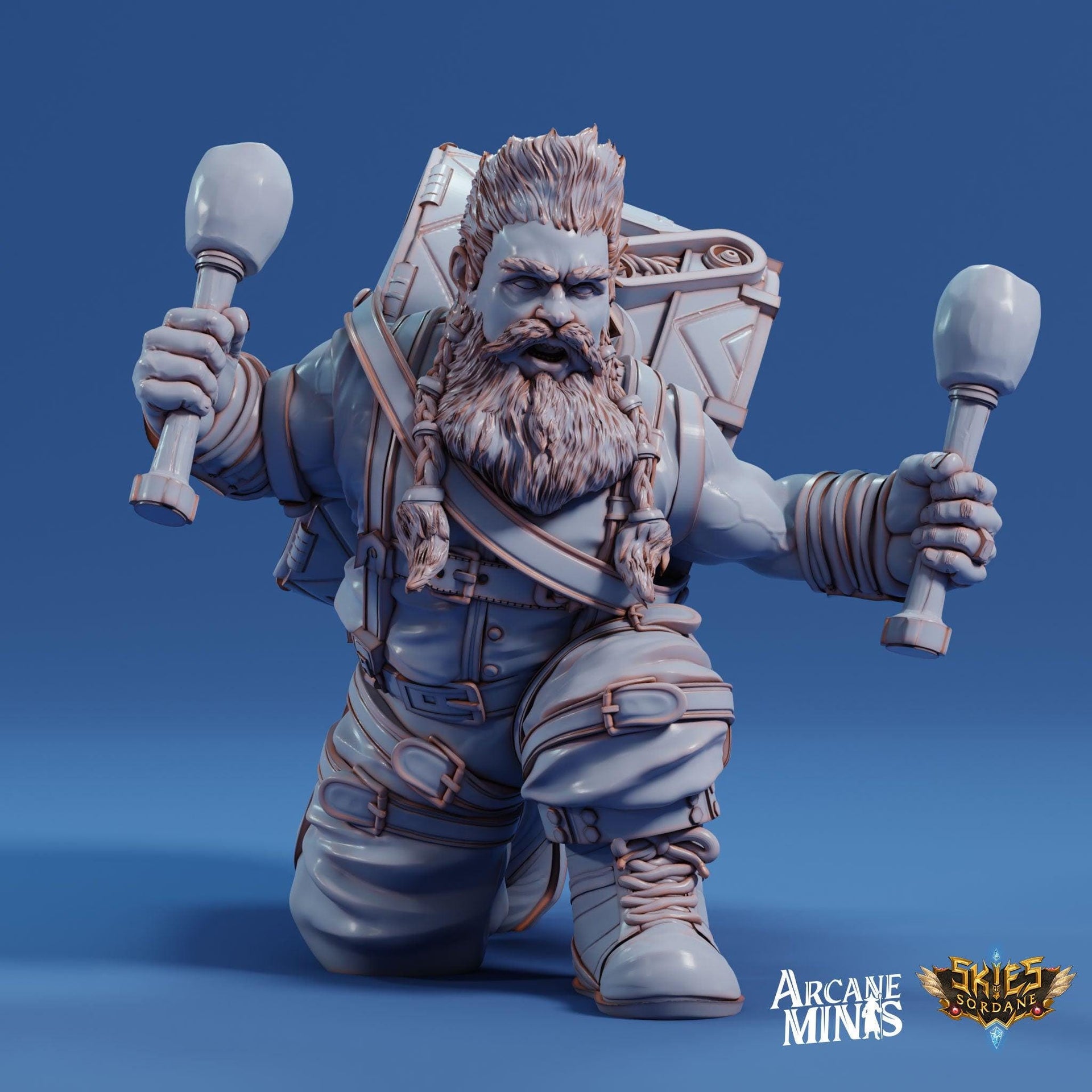 Dwarf Bard - Arcane Minis | 32mm | Drummer | Drums