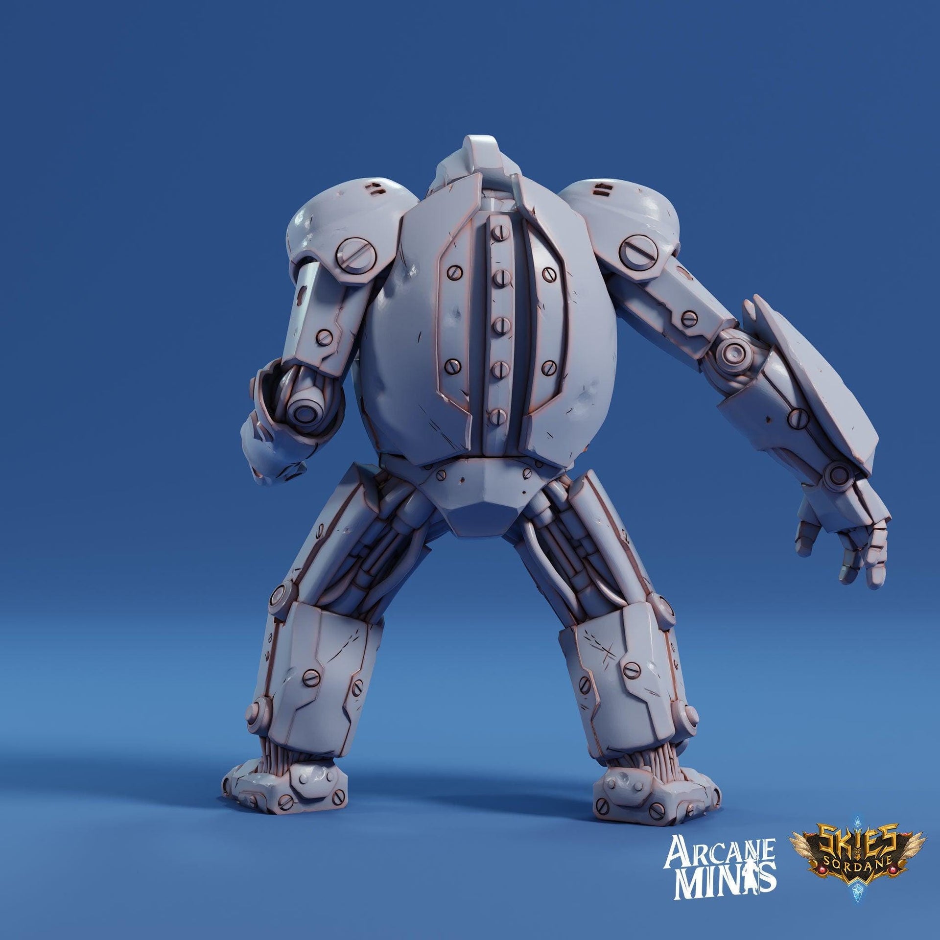 Brawler Guardian, Guard Mech - Arcane Minis | 32mm | Robot | Steampunk | Automoton