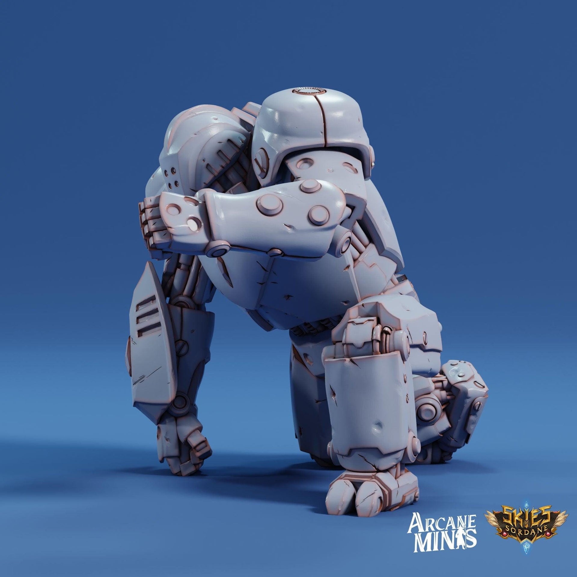 Brawler Guardian, Guard Mech - Arcane Minis | 32mm | Robot | Steampunk | Automoton