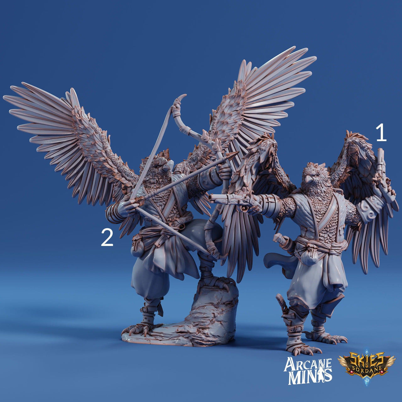 Avensari Pirate Ranger, Birdfolk Rogue - Arcane Minis | 32mm | Gunslinger | archer | Gunman
