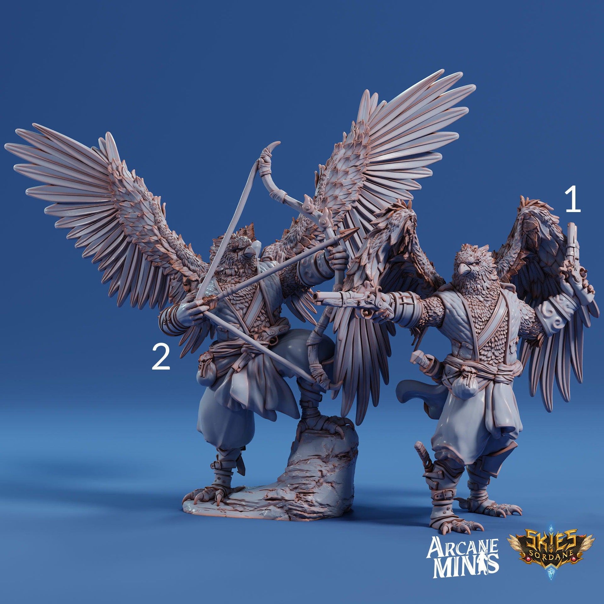 Avensari Pirate Ranger, Birdfolk Rogue - Arcane Minis | 32mm | Gunslinger | archer | Gunman