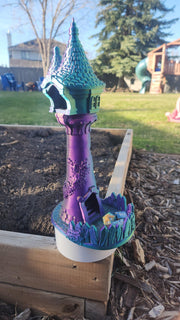 Rapunzels Dice Tower - Fantasy 3d Tabletop | Big Fungus Terrain for Roleplaying and Gaming | Tricolor | Rainbow | Color Changing