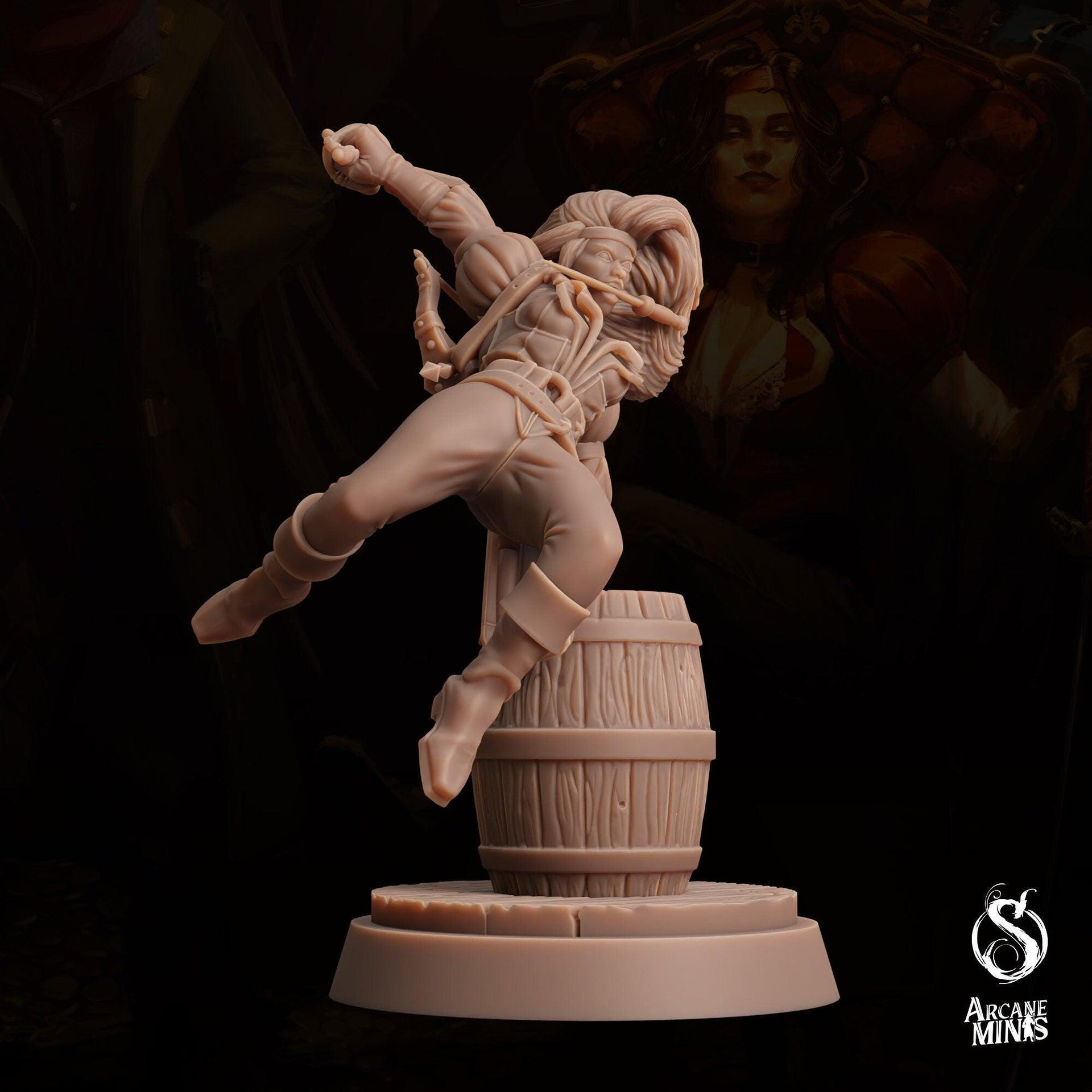 Human Pirate Queen - Arcane Minis | 32mm | The Queens Deceit | Rogue | Bandit