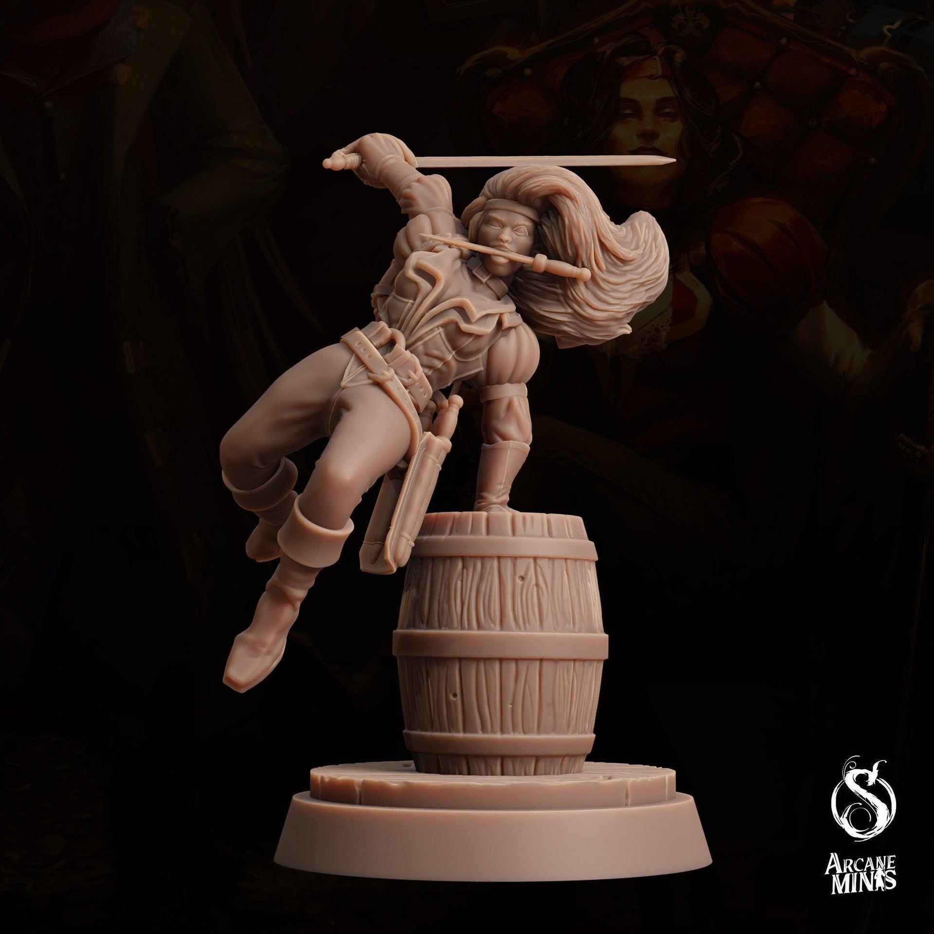 Human Pirate Queen - Arcane Minis | 32mm | The Queens Deceit | Rogue | Bandit
