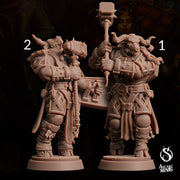 Tauriontaur Cleric, Minotaur Knight - Arcane Minis | 32mm | The Queens Deceit | Paladin