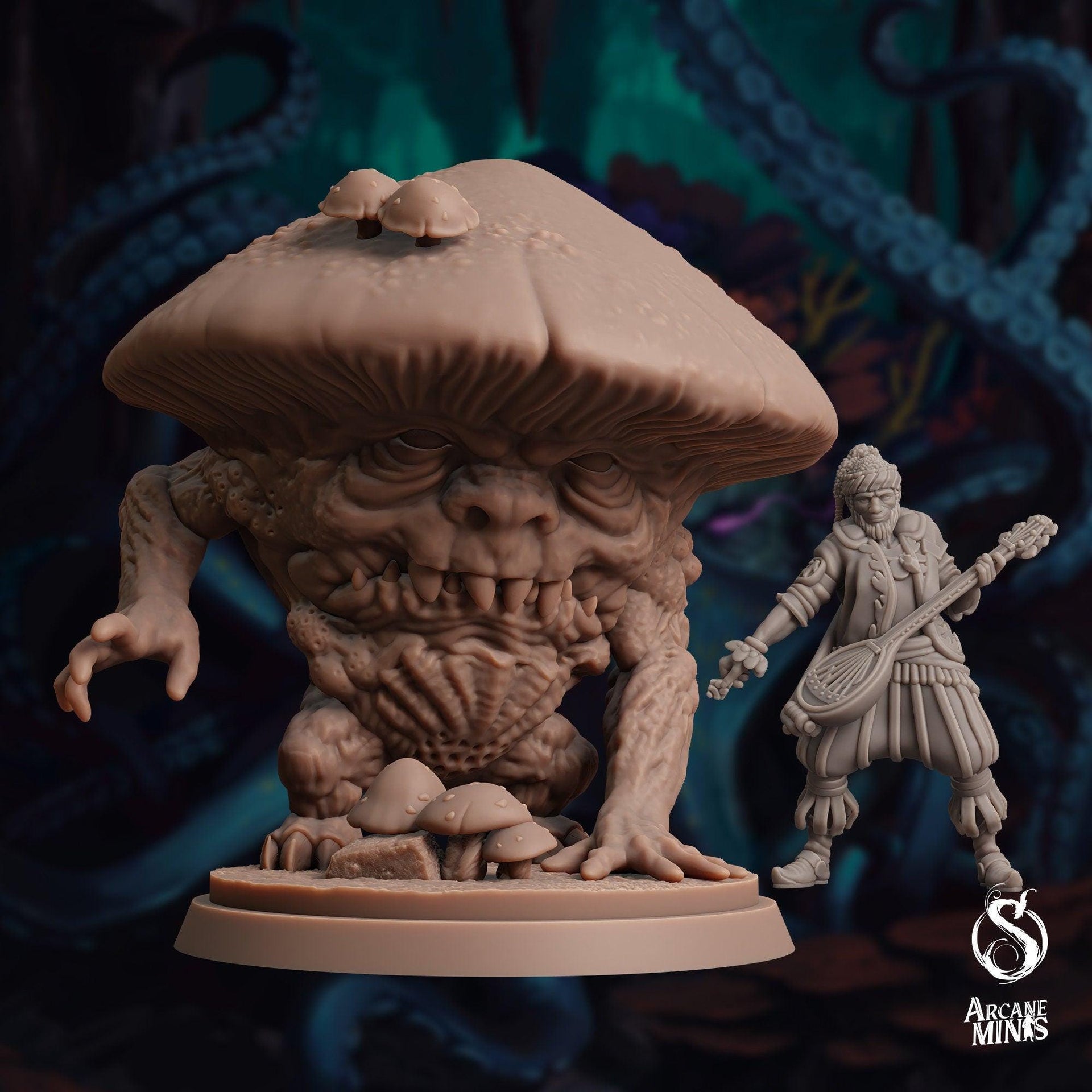 Mushril Stalker, Mushroom Monster - Arcane Minis | 32mm | The Awakening | Alien | | Fungus | Mold