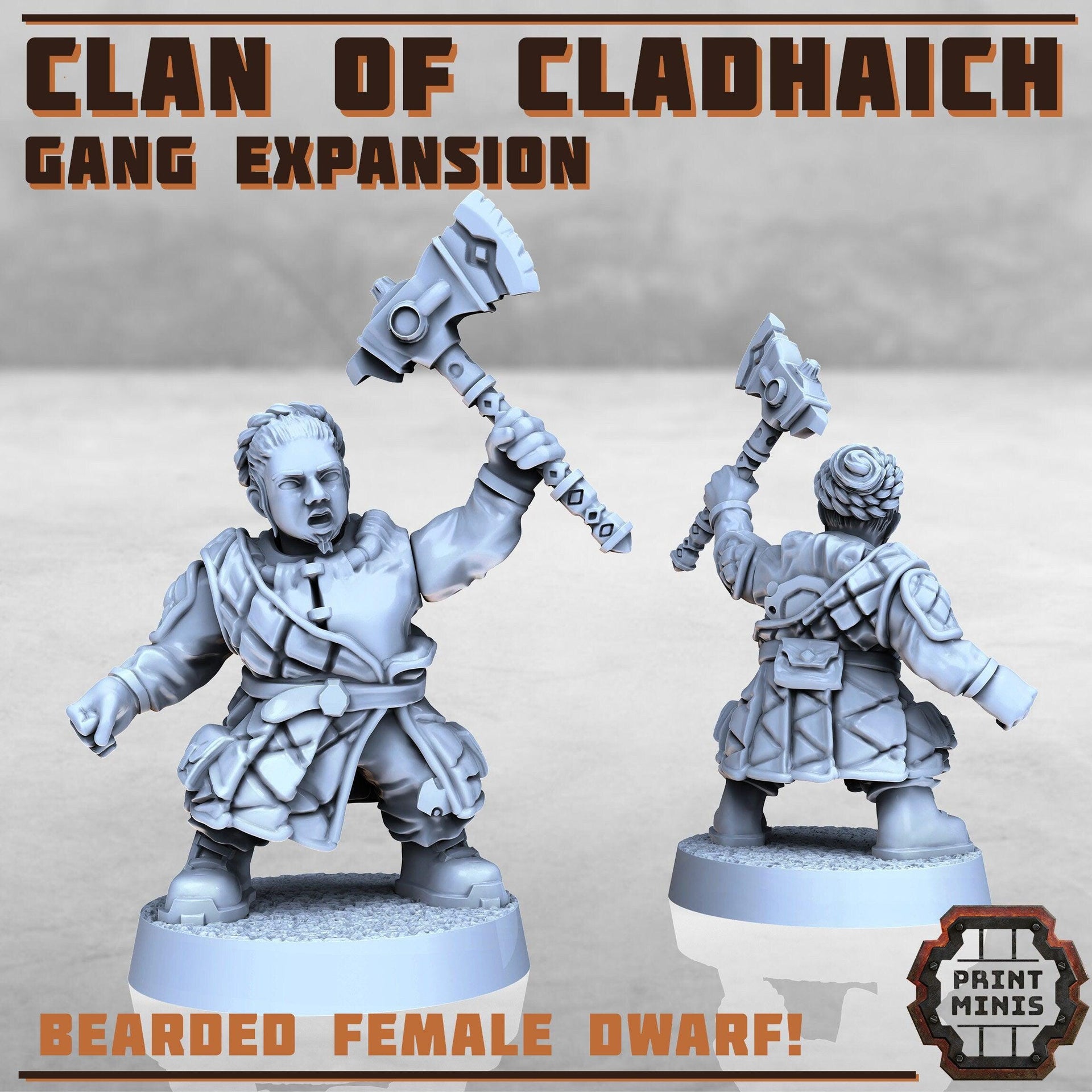Space Dwarves, Clan of Cladhaich Gang Expansion - Print Minis | Sci Fi | Light Infantry | 28mm Heroic | Apocalypse | Miners | Imperial