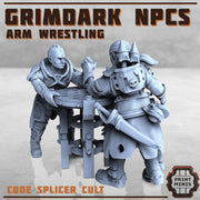 Grimdark NPCs - Print Minis | Sci Fi | 28mm Heroic | Bar | Arm Wrestling | Bench