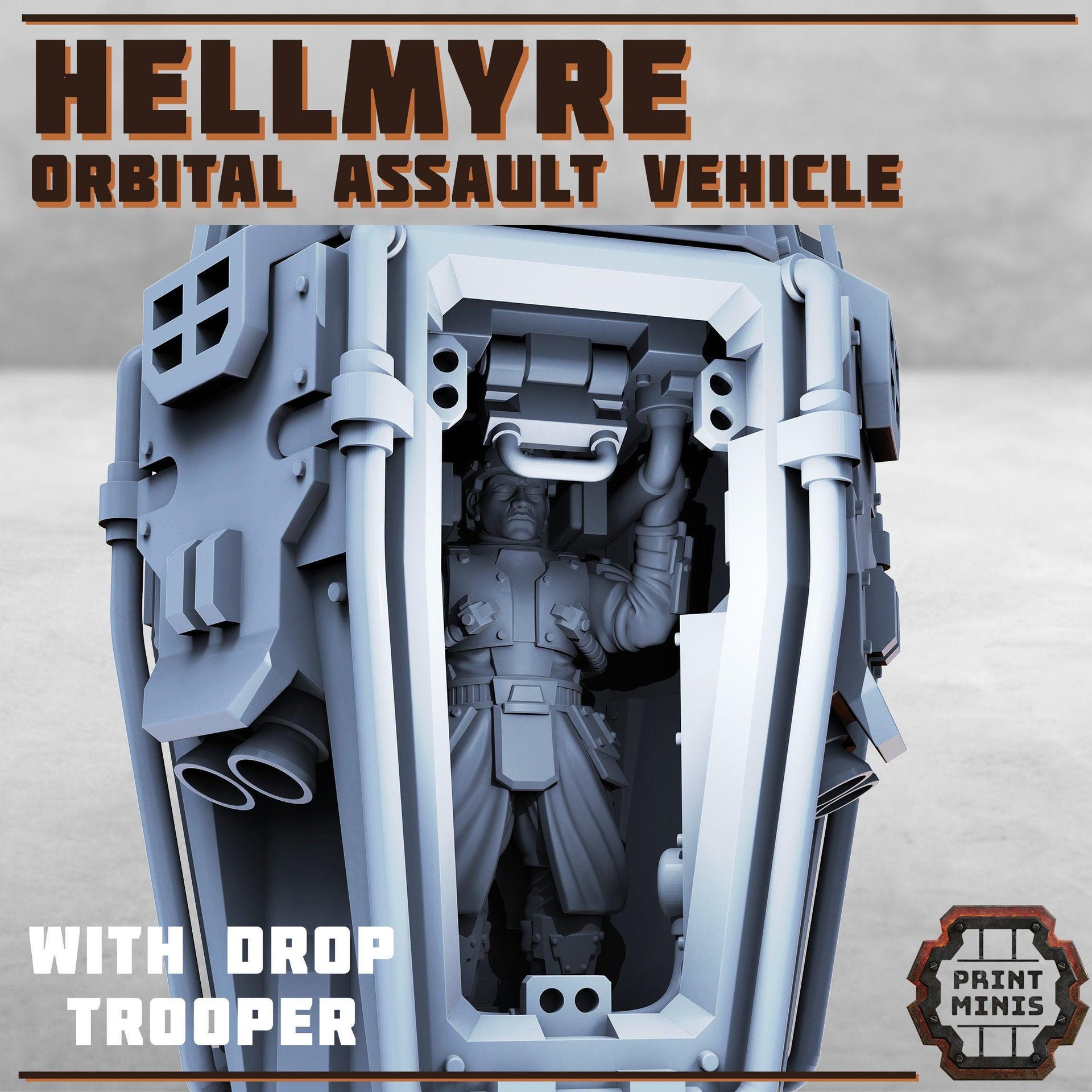 Hellmyre Orbital Assault Vehicle, Drop Pod - Print Minis | Sci Fi | Shock Troop