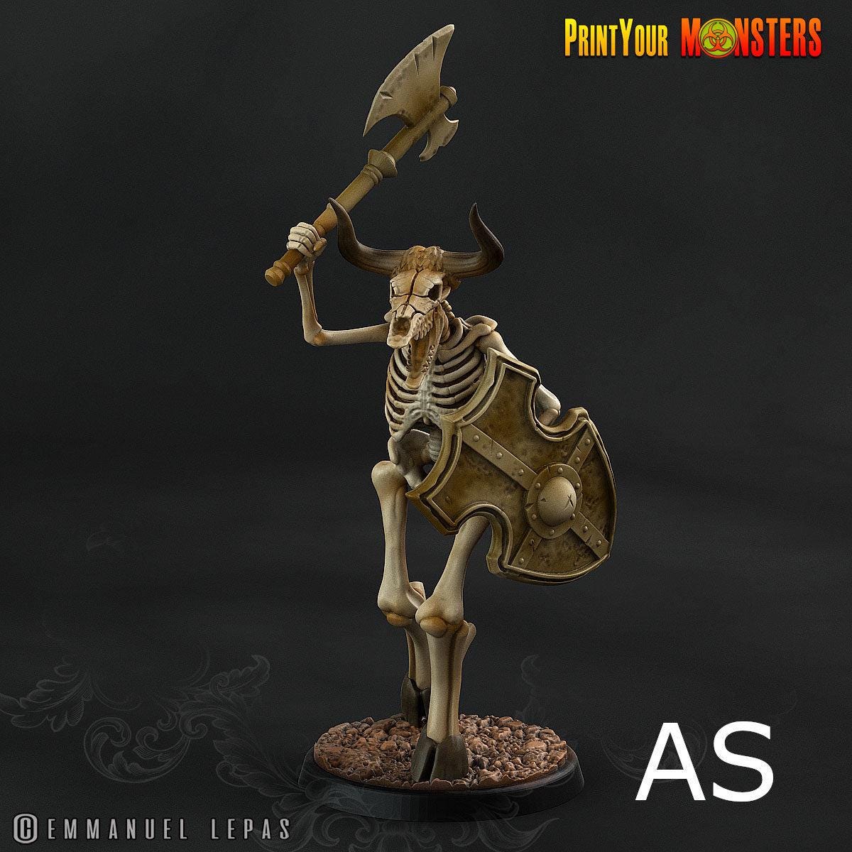 Minotaur Skeletons - Print Your Monsters | 32mm | Ancient Bones | Undead