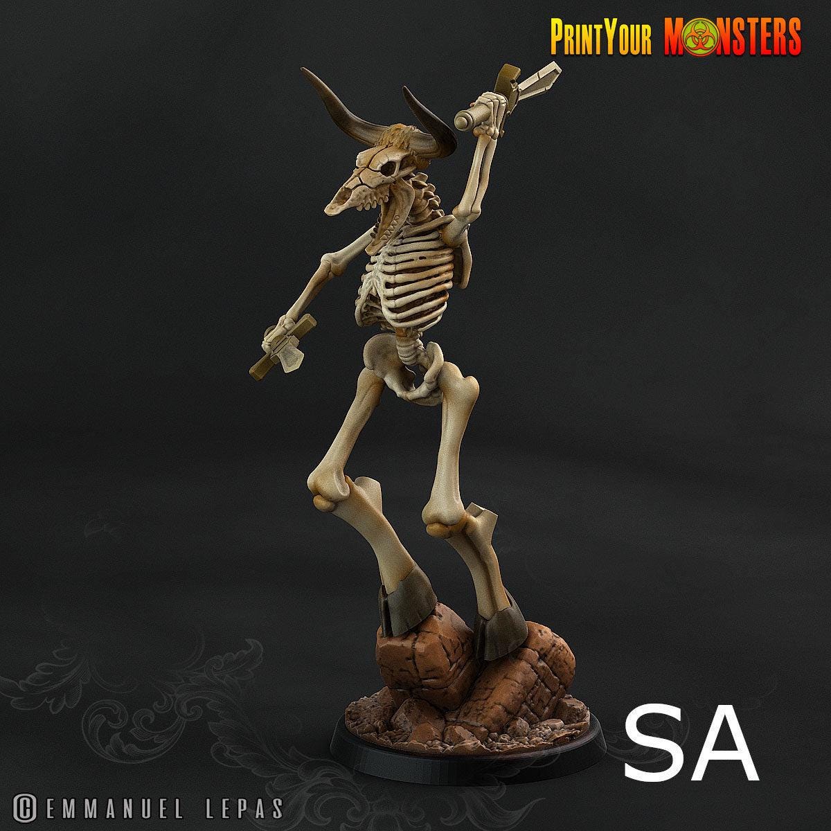 Minotaur Skeletons - Print Your Monsters | 32mm | Ancient Bones | Undead