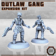 Outlaw Gang Expansion, Modular Biker Gang - Print Minis | Sci Fi | Light Infantry | 28mm Heroic | Apocalypse | Bandits | Wasteland
