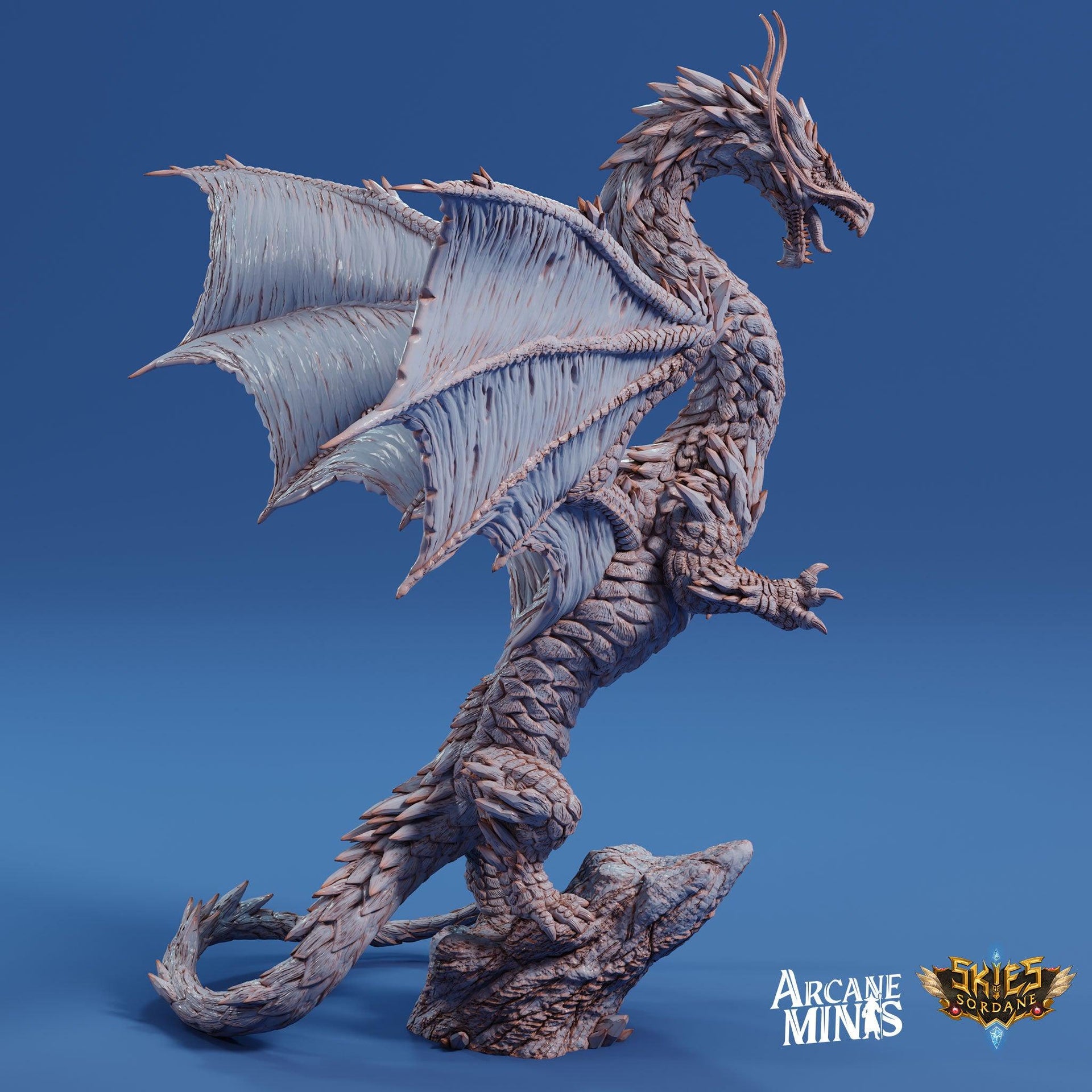 Arriax Dragon - Arcane Minis | 32mm | Dragon Folk | Metallic | Drake Wyrm