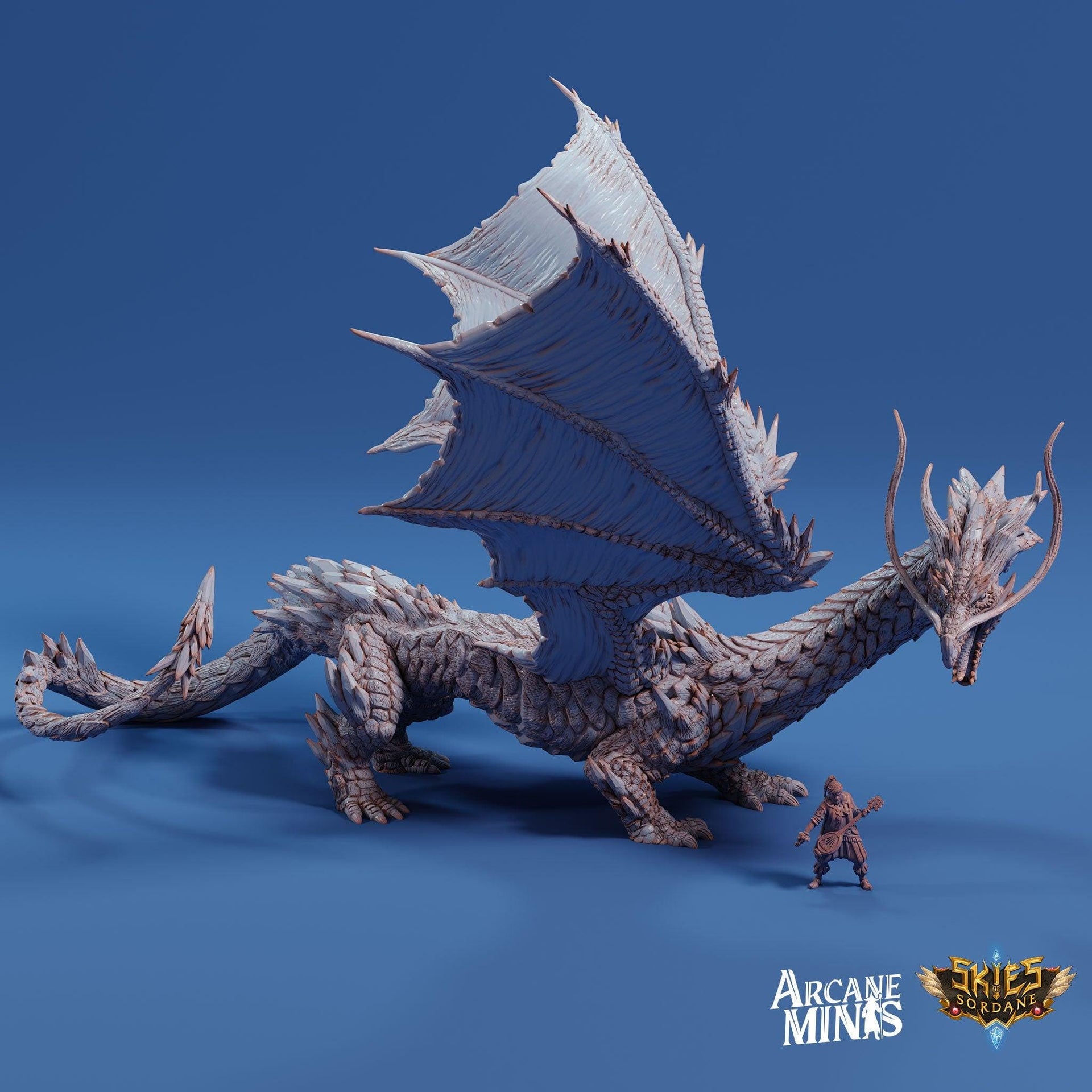Arriax Dragon - Arcane Minis | 32mm | Dragon Folk | Metallic | Drake Wyrm
